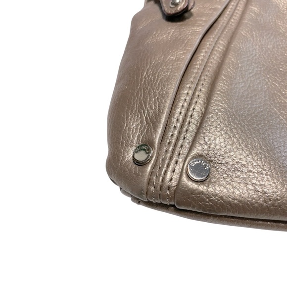 Tignanello Light Gold Metallic Leather Crossbody Bag. 9.25” H x 10”W - Picture 12 of 14